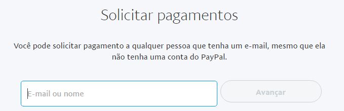 Solicitando pagamento no PayPal