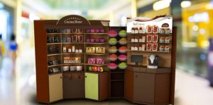 modelo quiosque franquia cacau show
