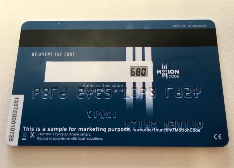 Cartão de crédito MotionCode